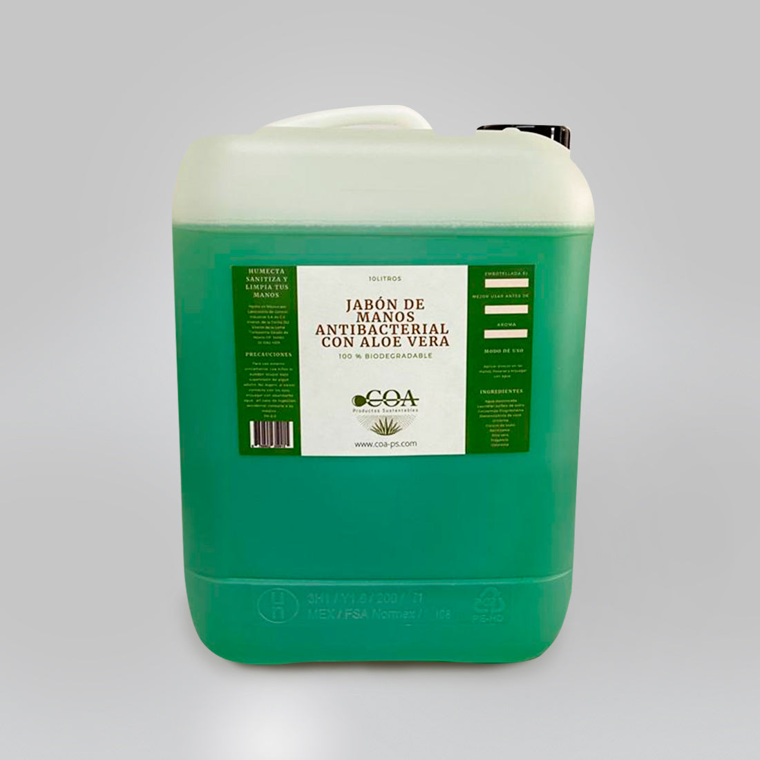 Jabón de manos antibacterial con Aloe Vera